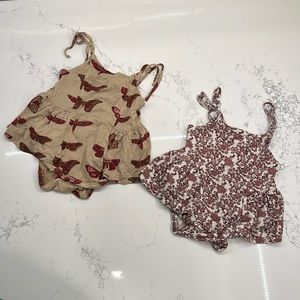 KATE QUINN 0-3m skirted bodysuits, tie straps, butterflies, floral
